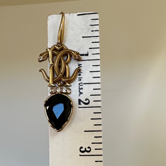Roberto Cavalli earrings Black and Gold Earrings authentic 100% - Picture 8 of 8